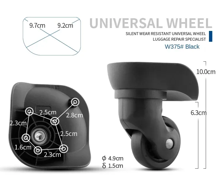 accessoires de roulettes de valise, roue universelle de réparation pour valise trolley polo, roue de valise en cuir
