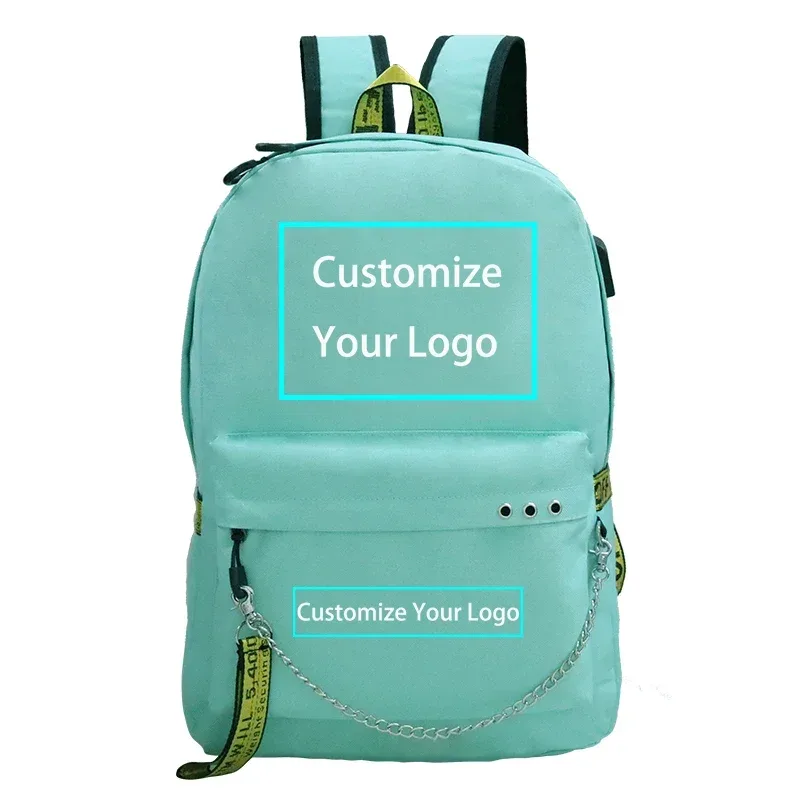 personnalisez votre logo image sac à dos pour adolescents sacs d'école pochette d'ordinateur usb charge sac de voyage sac a dos mochilas para hombre
