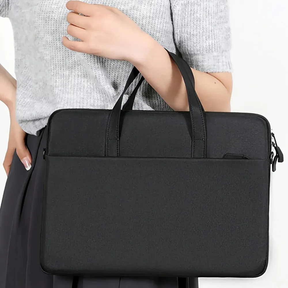 sac pour ordinateur portable uni, léger et portable, pochette de voyage professionnelle pour ordinateur portable, sacoche de bureau à bandoulière zippée