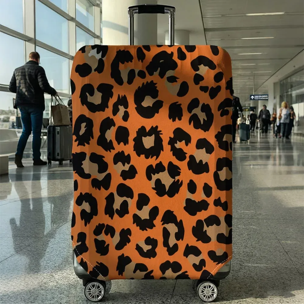 housse de bagage à imprimé léopard, adaptée aux bagages de 18 à 32 pouces, manchon pour poignée de bagage, accessoires de voyage