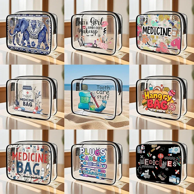 sac de voyage grande capacité pour médicaments et cosmétiques pour femmes, organisateur de rangement à fermeture éclair pour usage extérieur