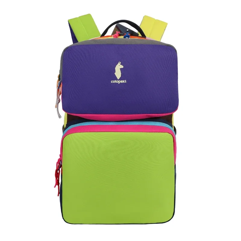 sac à dos color block avec plusieurs compartiments, sac de voyage décontracté et tendance, sac à dos double épaule multicouche aux couleurs contrastées