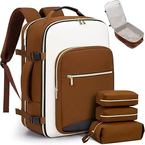 lot de 4 sacs à dos de voyage 40l pour femmes, grand sac à dos cabine pour avions, sac de voyage pour effets personnels, sac de voyage étanche, essentiel de voyage