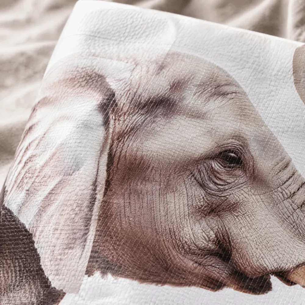 sac fourre-tout tissé à imprimé éléphant gris et blanc, imperméable, grande capacité, sac de voyage léger pour animaux, sac de rangement, cadeau