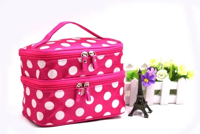 trousse de maquillage de grande capacité, sac à cosmétiques à double fermeture éclair pour femmes, pochette de bain, organisateur de produits de toilette de voyage, rangement étanche, cas de maquillage