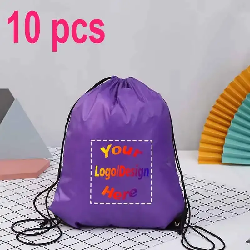 10 sacs à dos personnalisés avec cordon de serrage, imperméables, pour la gym, le sport, le football, sacs promotionnels décontractés pour l'extérieur, impression de logo