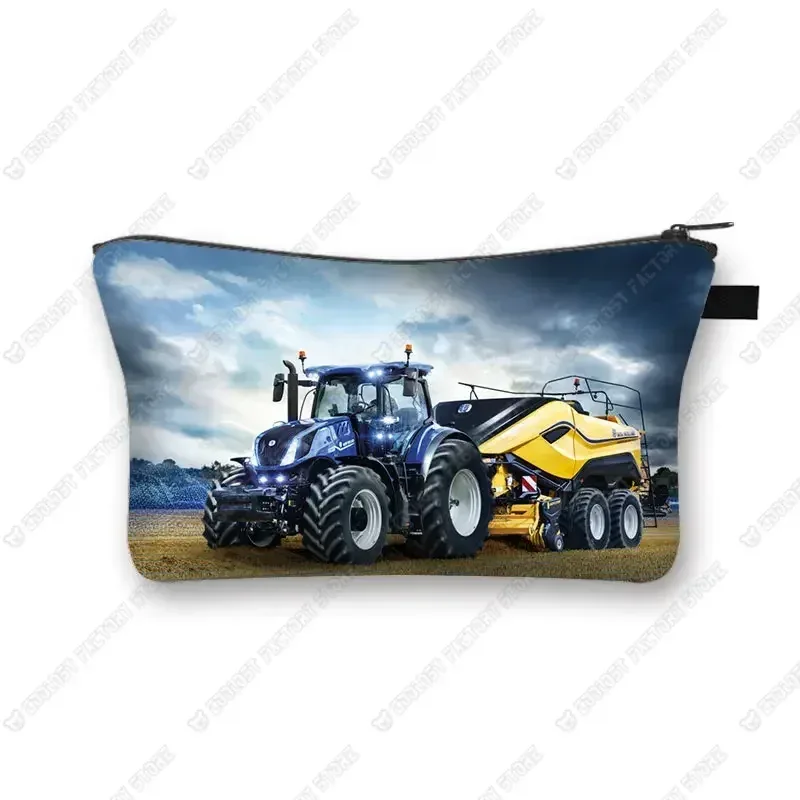 trousse de maquillage de ferme pour femme, jeu avec le tracteur, boîte de maquillage, stockage de poudres, portefeuille pour femme, étui cosmétique, récolte
