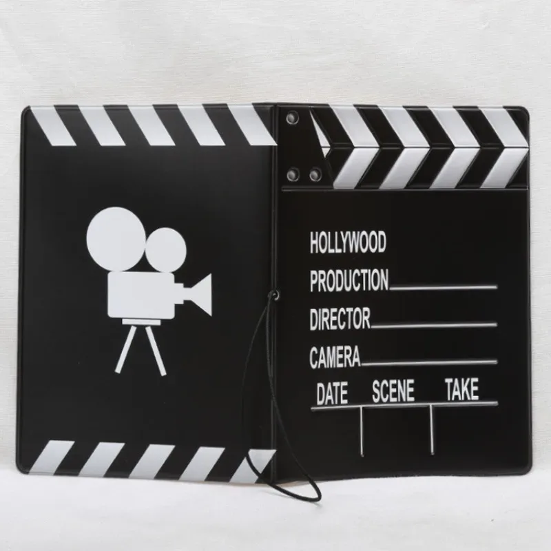 porte-passeport à motif clapperboard, portefeuille de voyage avec fente pour carte de crédit et identification commerciale, housse de protection pour passeport en ardoise
