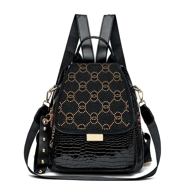 sac à dos de luxe en cuir ciré à l'huile pour femmes, sac à bandoulière tendance de grande capacité, sac à dos de voyage élégant et décontracté, durable et sac à dos