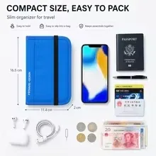 portefeuille de voyage anti-rfid, porte-passeport multifonction, étui pour cartes de crédit, organisateur de documents d'identité pour hommes et femmes, pochette antivol