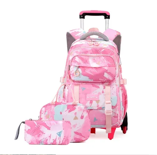 sac à roulettes d'école pour adolescentes, sac à roulettes d'école pour filles, ensemble de sac à dos à roulettes, sac de voyage à roulettes sur roulettes
