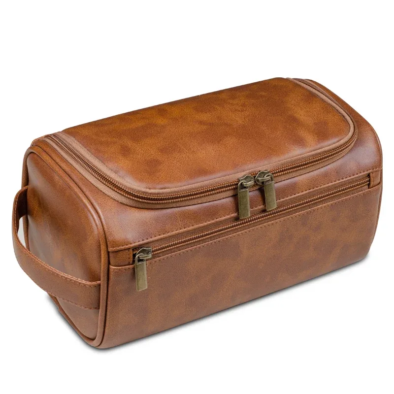 trousse de toilette en cuir pour hommes et femmes, kit dopp, trousse de toilette suspendue pour hommes, trousse de toilette de voyage pour voyager, grand sac à cosmétiques pour t