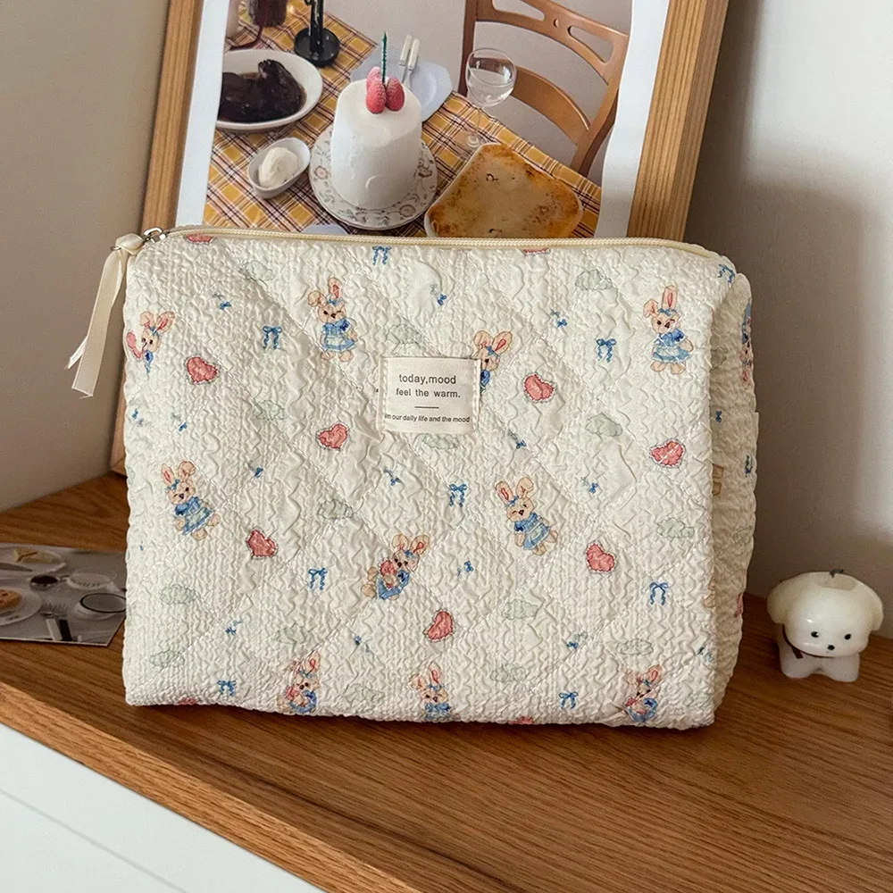 sac à cosmétiques pour femmes, animal de dessin animé mignon, fourre-tout de grande capacité, pochette matelassée, organisateur de voyage, sac à main de rangement de maquillage pour cadeau