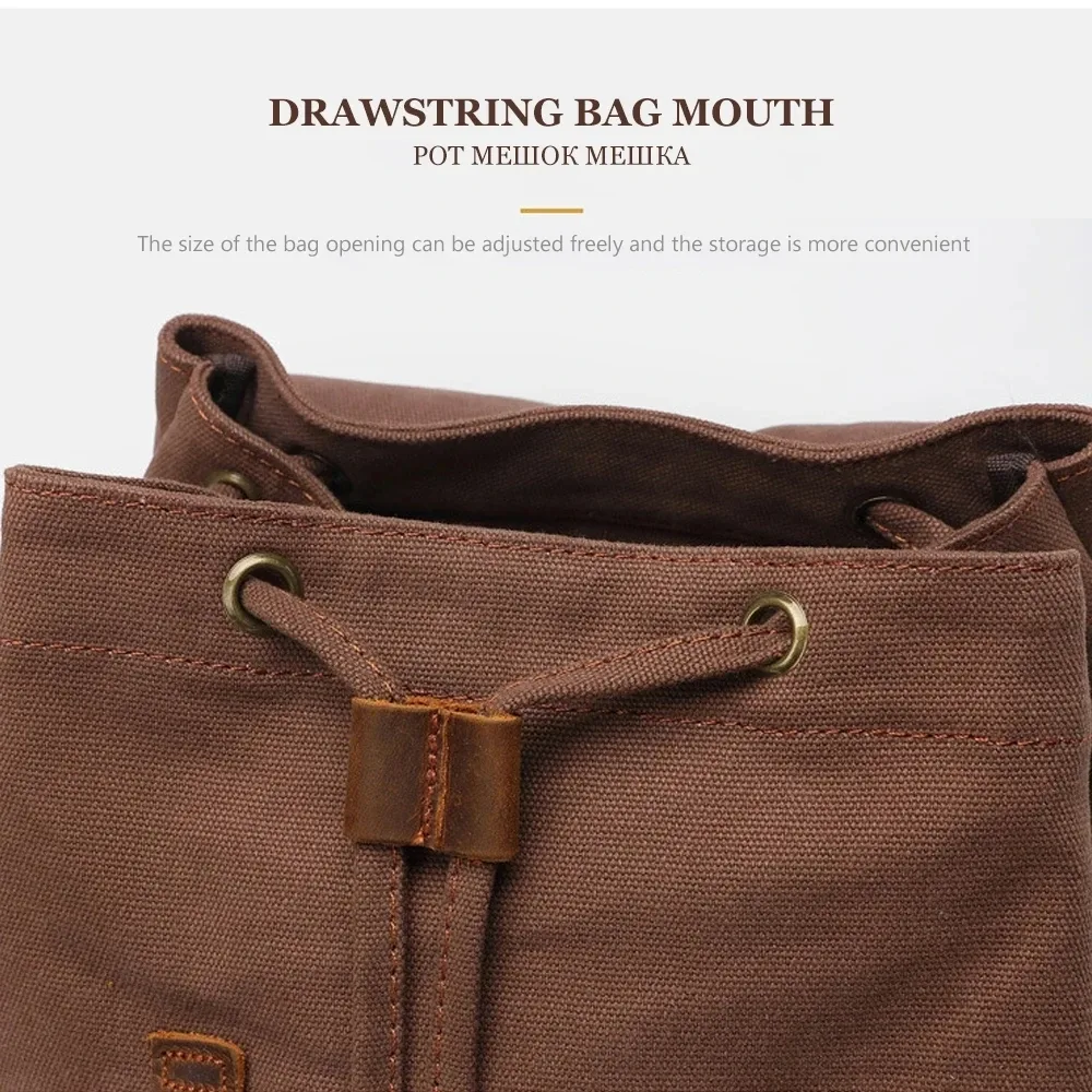 sac à dos rétro en toile pour homme, adapté pour ordinateur portable 14 pouces, vintage, résistant à l'usure, café, livraison au goutte-à-goutte, 36-55l