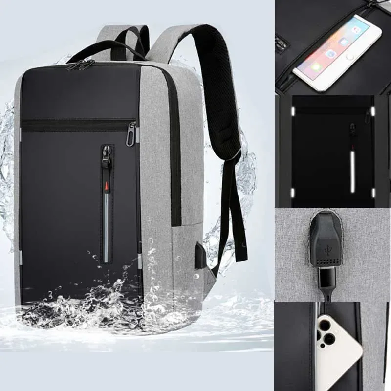 Sac à dos Oxford étanche pour ordinateur portable pour hommes 15.6 pouces USB charge voyage d'affaires école sac à dos haute capacité bolsa feminina