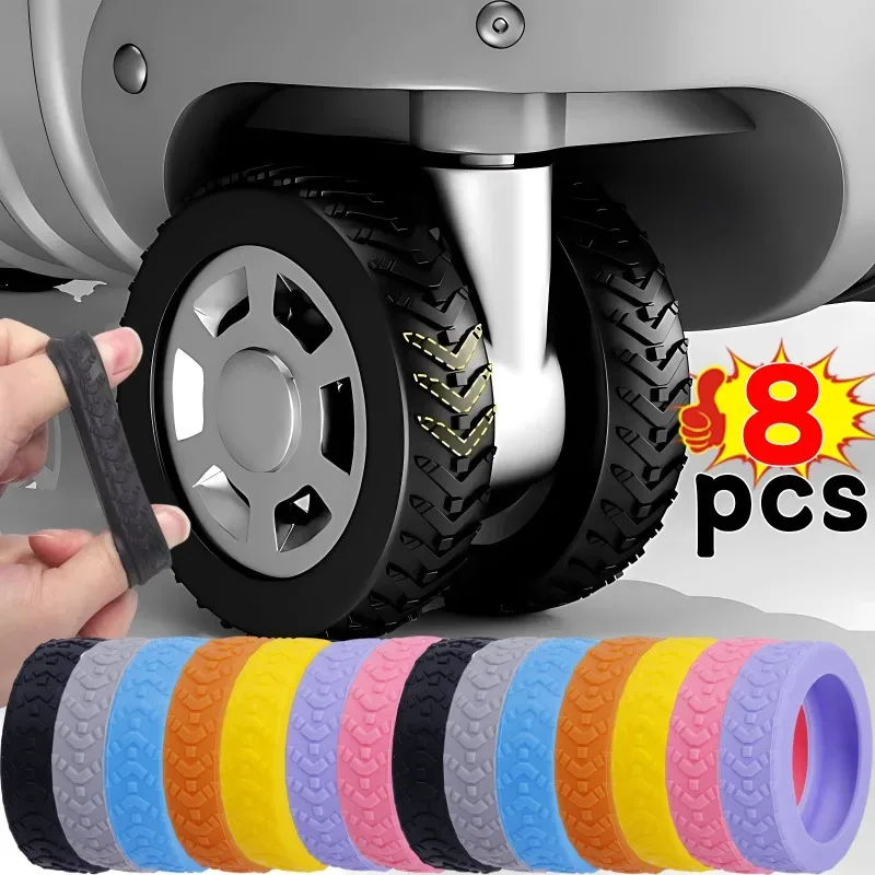 Housse de protection épaisse pour roues de bagages, valise de voyage en Silicone, réduit le bruit, protection de roue, manchon de chariot à roulettes, accessoires de sac