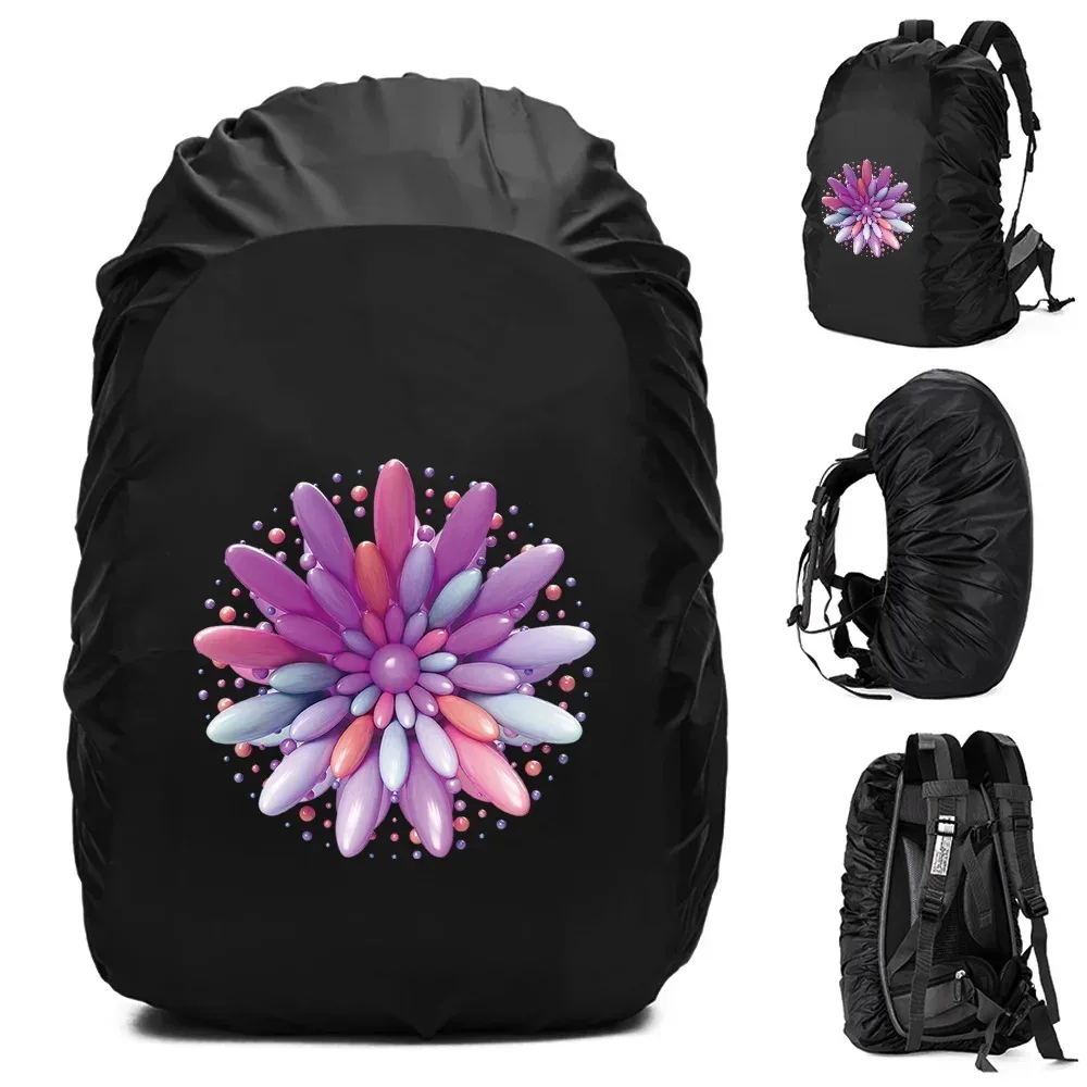 housse de pluie imperméable pour sac à dos, accessoires de voyage, motif 3d imprimé, portable pour l'extérieur, 20l-70l, pour randonnée et escalade