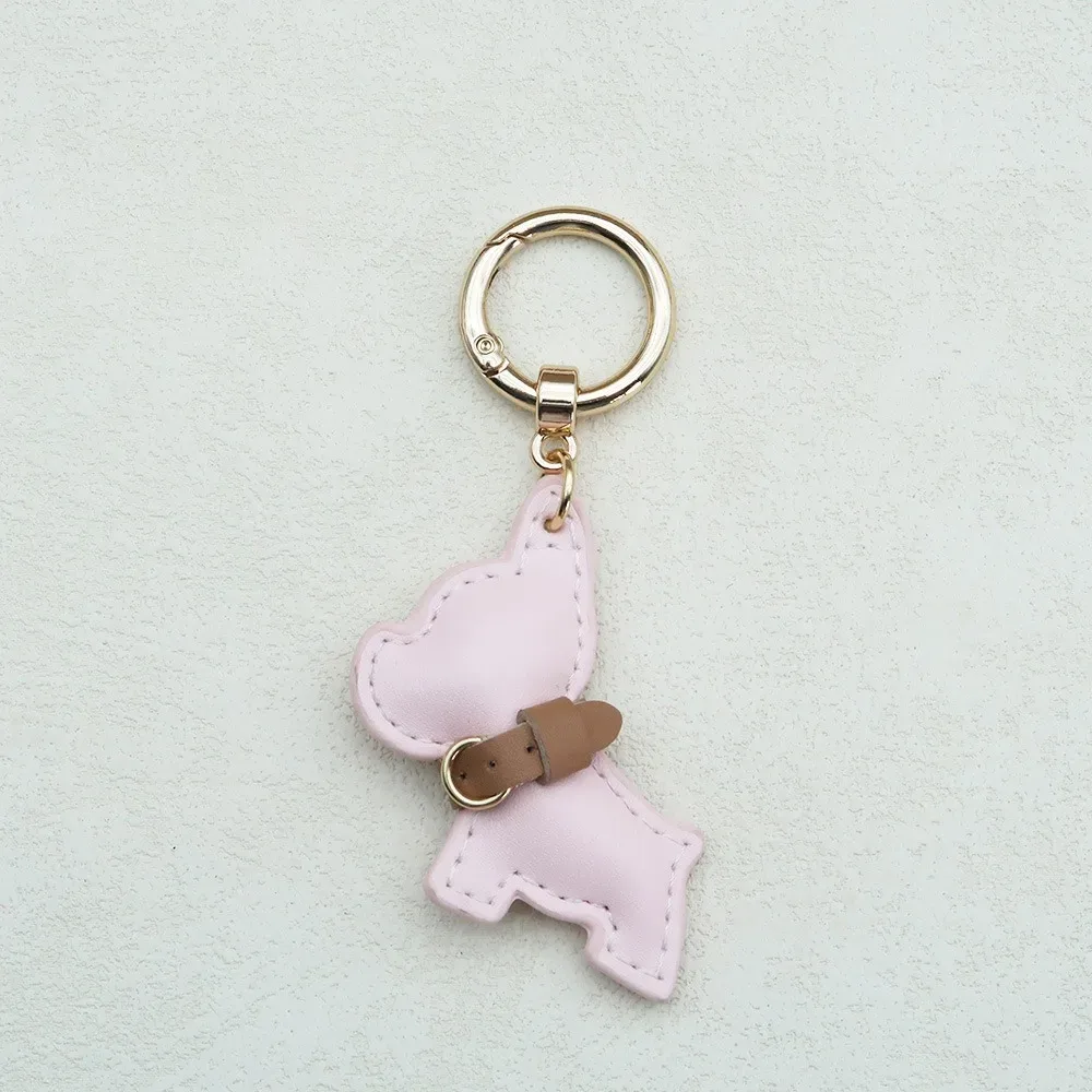 mignon bouledogue français porte-clés mignon chiot dessin animé en cuir pu chien cintre animal chien mode bouledogue sac pendentif sac à dos décoration