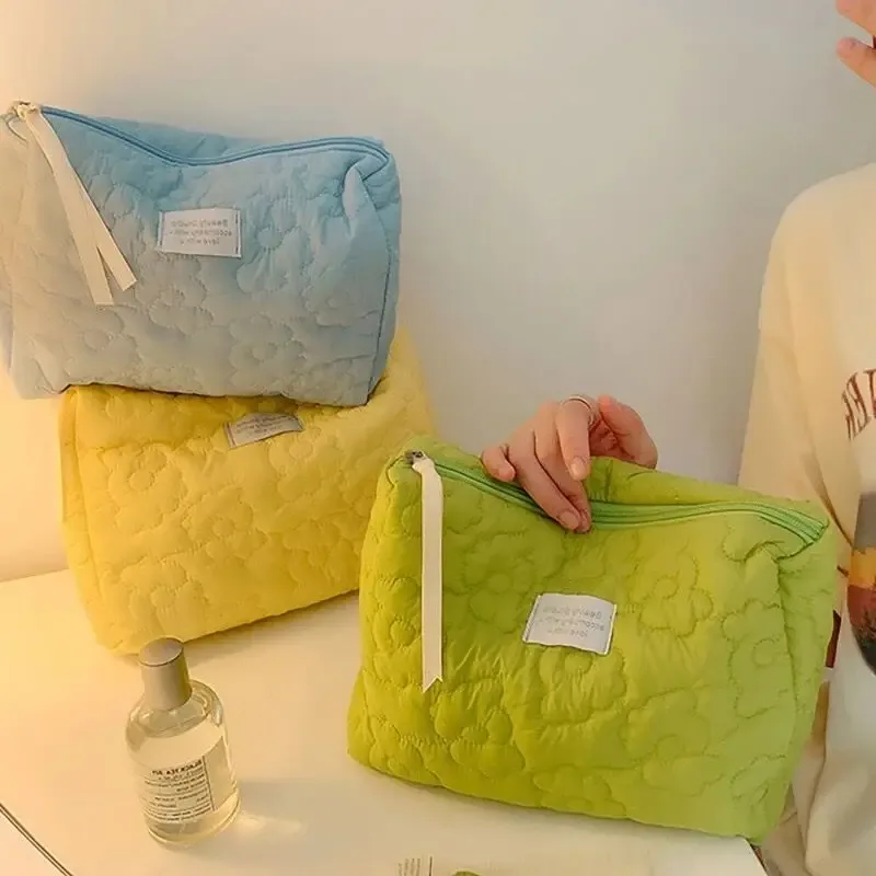 sac à cosmétiques à motif de fleurs douces, emballage de maquillage portable, présentoir, organisateur de rangement, grande capacité, pochette de lavage de voyage pour femmes