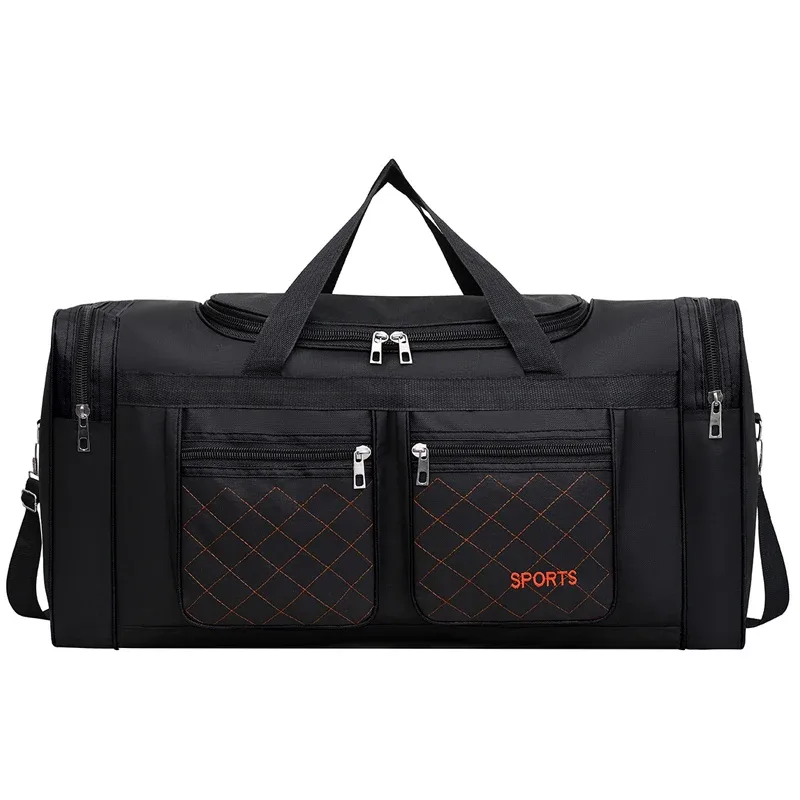 Sac à bagages de grande capacité pour hommes – Sac de voyage multi-poches avec fermeture à glissière, design pliable, idéal pour les vacances et le sport E