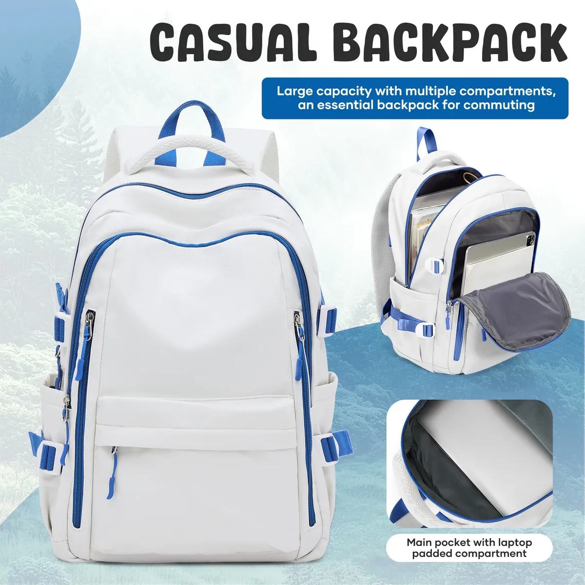 sac à dos grande capacité pour femmes, sac à dos décontracté pour ordinateur portable, sac à dos antivol pour l'école, pour filles et garçons, sac à dos pour filles