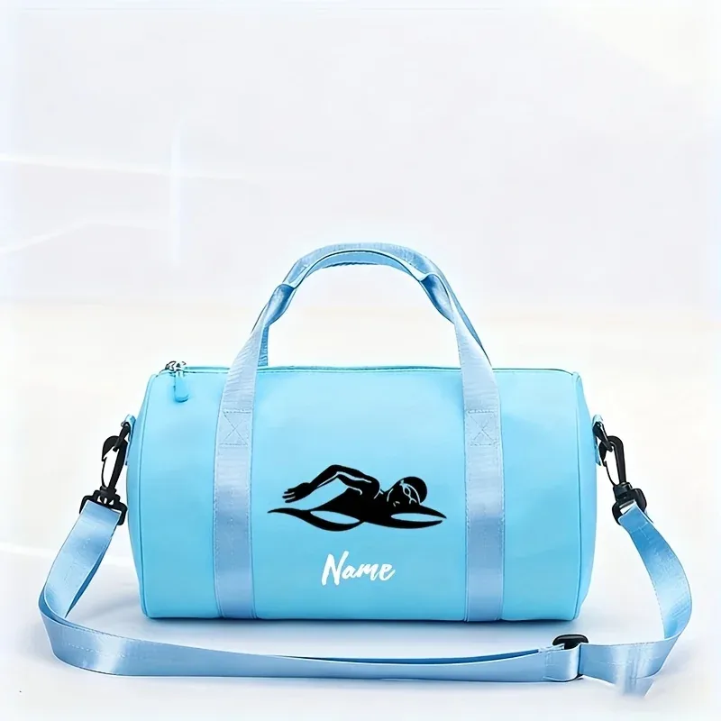 sac à main personnalisé avec nom, nouveau sac à main de voyage tendance et dynamique avec imprimé de natation, sac de rangement pour les passionnés de sport