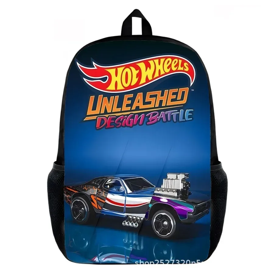 nouveauté : sac à dos pour enfants hot wheels unleashed design battle, imprimé voiture de course, léger, pour garçons