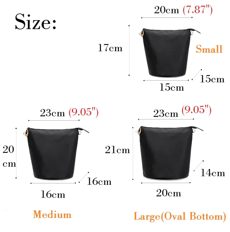 sac organisateur pour sac à main seau, inserts de sac seau (abricot, noir, café)