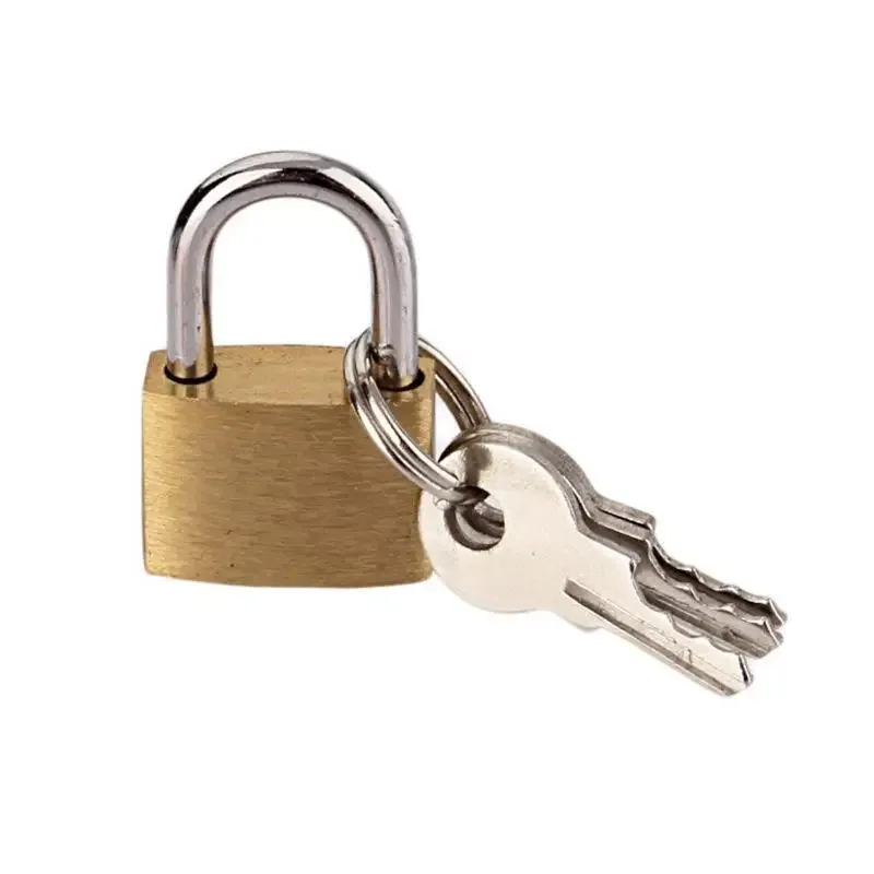 mini cadenas en laiton massif avec 3 clés, serrure de sécurité pour bagages, sac à dos, casier de gym, valise, tiroir, armoire