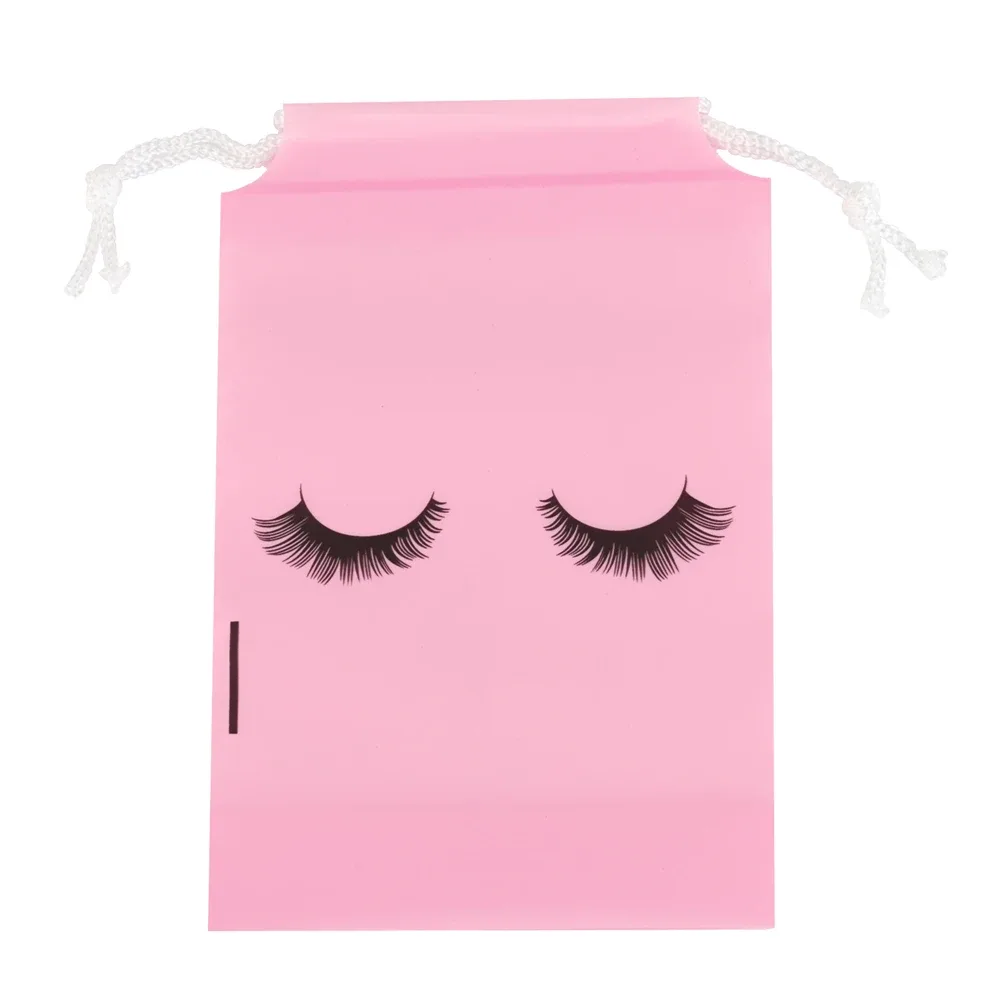 sacs de rangement pour soins post-cils, 30 pièces, avec cordon de serrage, pochette d'emballage de voyage en plastique eva étanche, accès aux extensions de cils