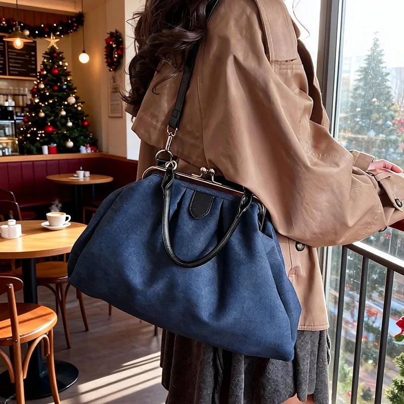 sacs à dos oxford de grande capacité à fermoir couleur unie, style coréen, polyvalents et tendance, sac à bandoulière de haute qualité au design élégant