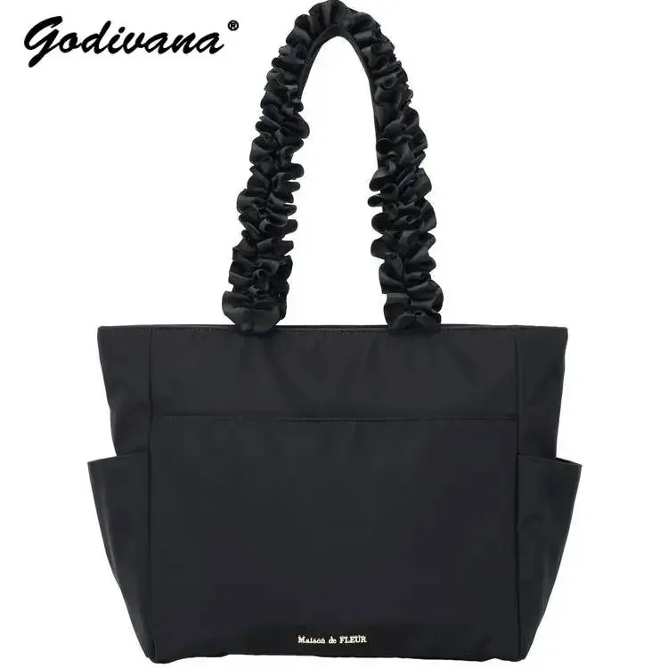 sac à bandoulière imperméable de style japonais, sac à main décontracté pour femme, sac fourre-tout portable décontracté avec fermeture à glissière