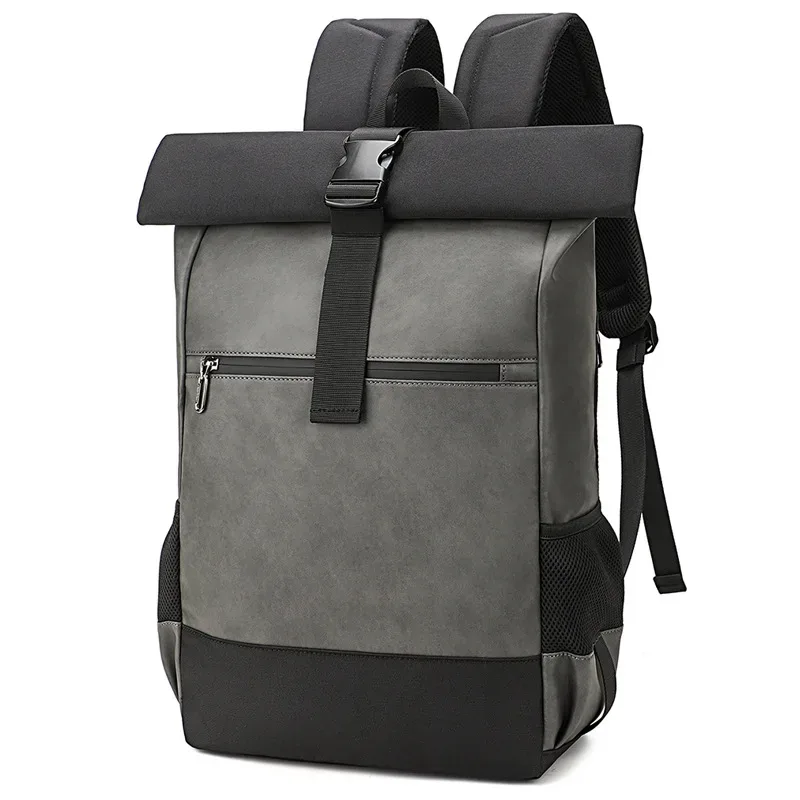 sacs à dos d'ordinateur de procureur imperméables pour hommes et femmes, cuir pu léger, sac à dos à roulettes de luxe