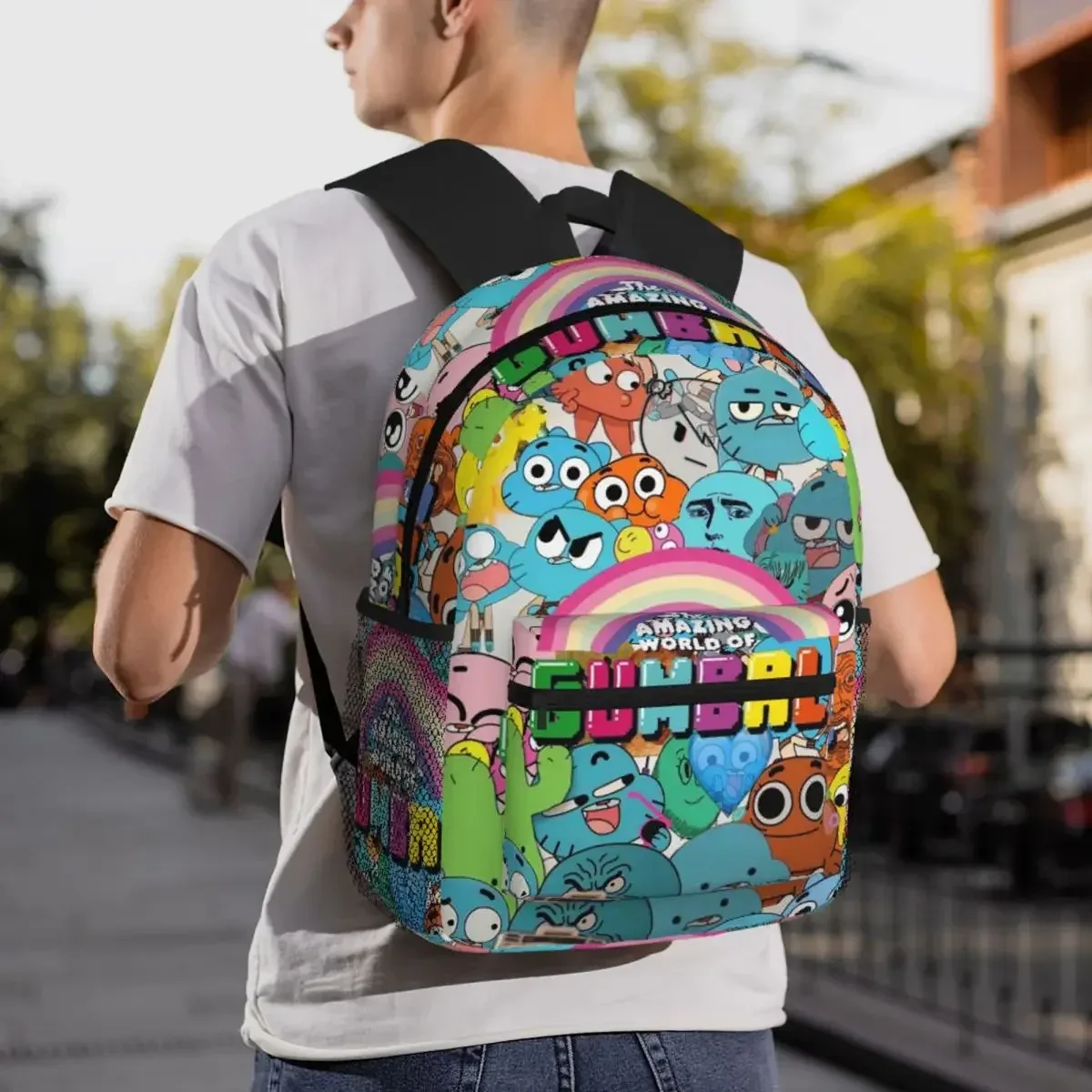 the amazing world of gumball sac à dos pour étudiants, sac d'école, sac à dos de randonnée, sac à dos de voyage pour garçons et filles, sac à dos à la mode, sacs à bandoulière