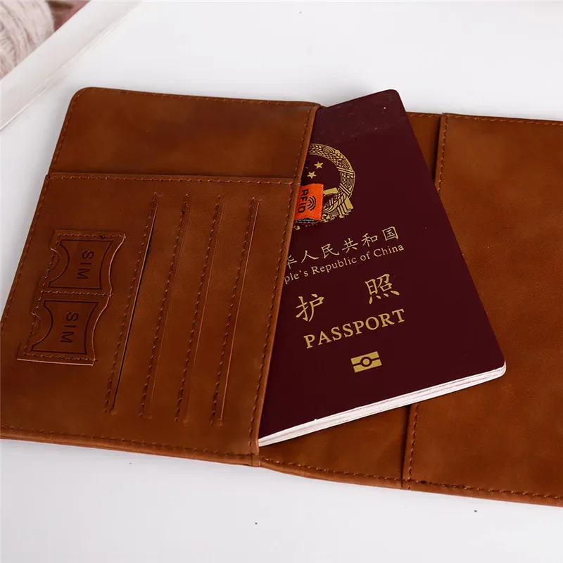 Portefeuille en cuir PU pour hommes, porte-passeport de voyage, porte-cartes, accessoires de voyage, porte-passeport, porte-cartes de visite