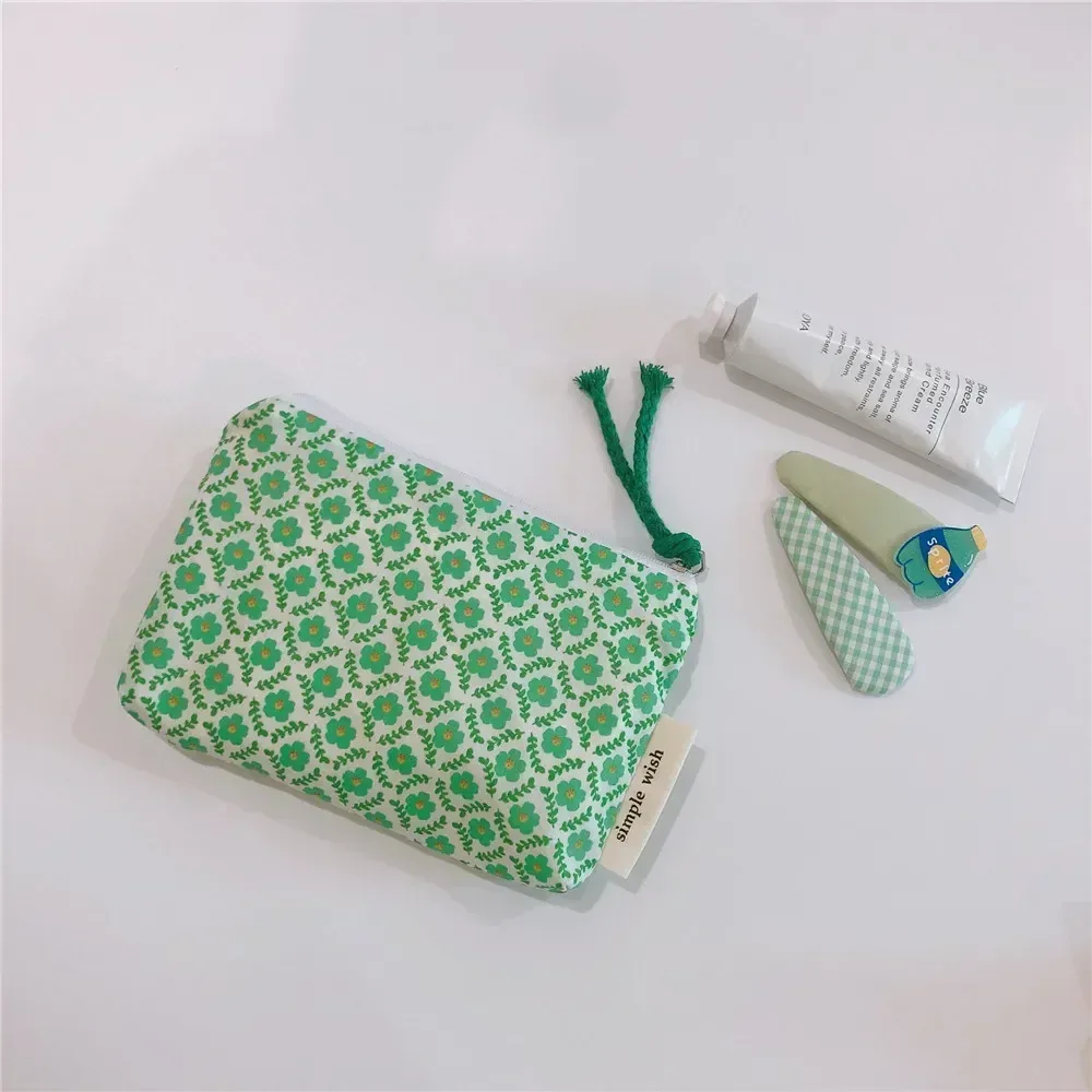 petit sac de maquillage cosmétique, mini sacs de rangement floraux en coton pour femmes, étui de maquillage pour rouge à lèvres, petit porte-monnaie pour enfants, pochette pour pièces de monnaie