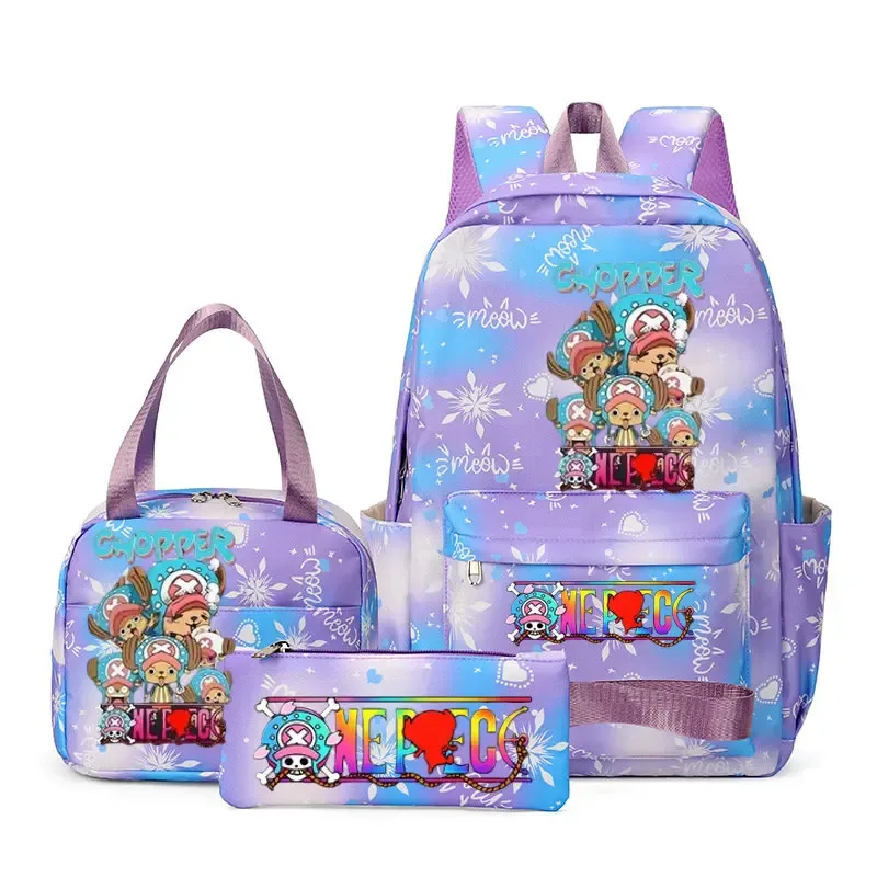 sacs à dos one piece pour femmes et hommes, sac d'école grande capacité, sac à dos imprimé, sac de voyage, sac à dos pour homme, mochila, lot de 3