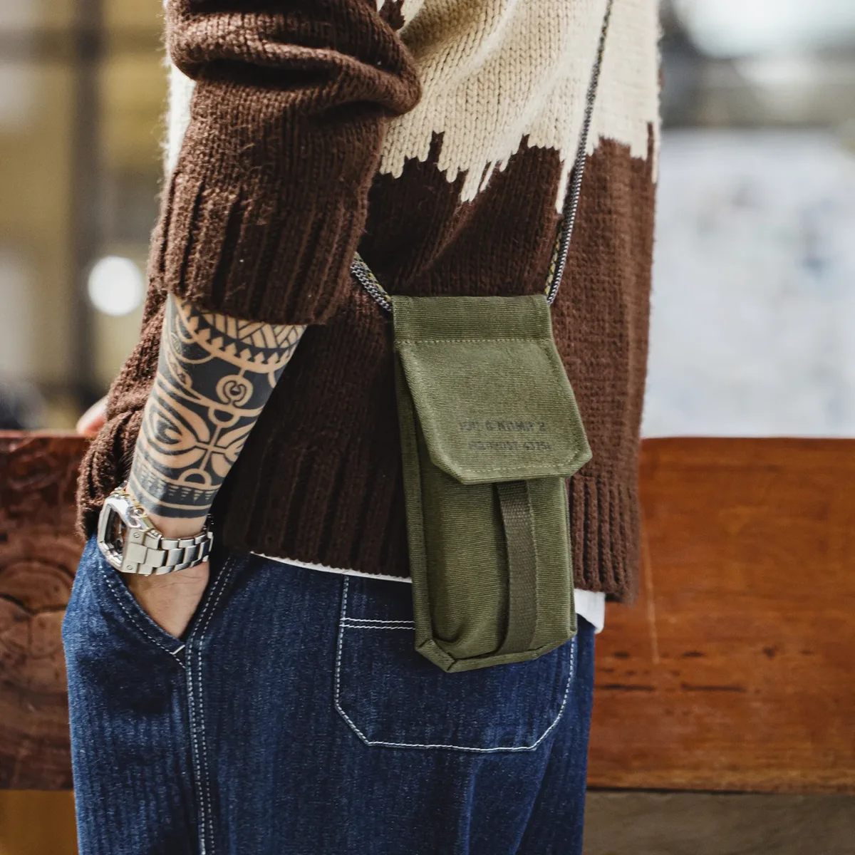 maden hommes vintage m16 militaire vert mini sac femme sac à bandoulière sacs à bandoulière sac de téléphone décontracté porte-monnaie détachable