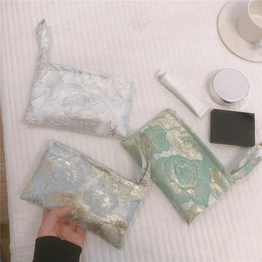 petit sac à cosmétiques coréen pour femmes, trousse de maquillage, trousse de maquillage de voyage, sac de rangement, pochette portable, sacs à main mignons, doux
