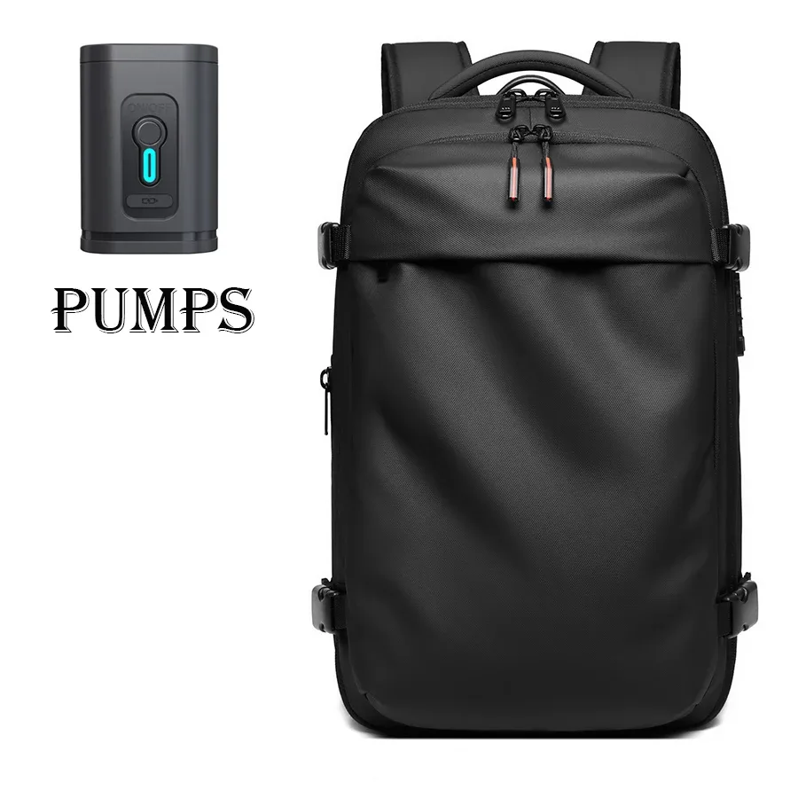 sac à dos de voyage pour hommes, sac à dos à compression sous vide pour ordinateur portable 17 pouces, sac à dos d'affaires de grande capacité, sac à dos de camping extensible, sac à dos de randonnée