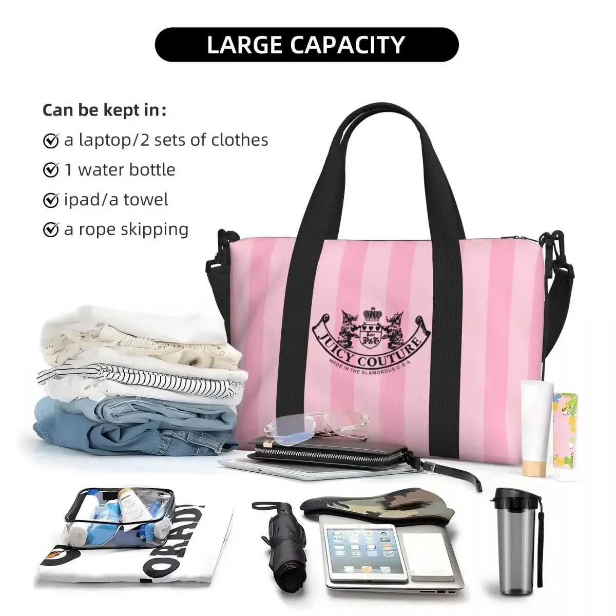 sac de voyage j-juicy-c-couture pour homme et femme, bagage à main de grande capacité, sac de sport et de fitness, ensemble de voyage