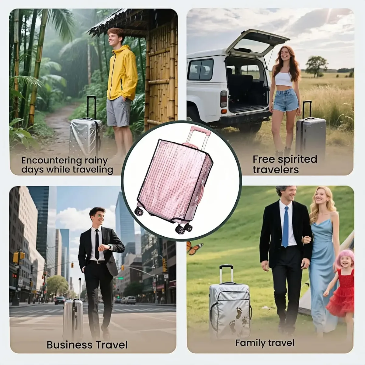 protecteur de bagages housse de valise transparent pvc housse de valise protecteurs housse de bagage étanche pour valise à roulettes