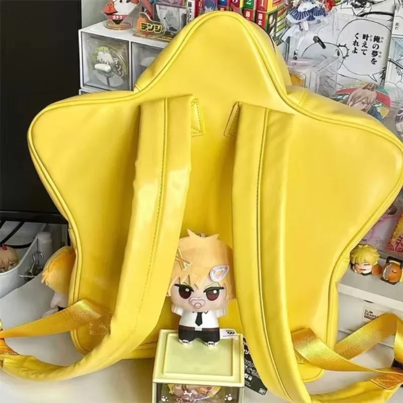 sac à dos ita étoile jaune pour filles, sac à dos kawaii, sac à dos transparent, cartable de voyage pour adolescents, poche avant étanche, mode mignonne y2k