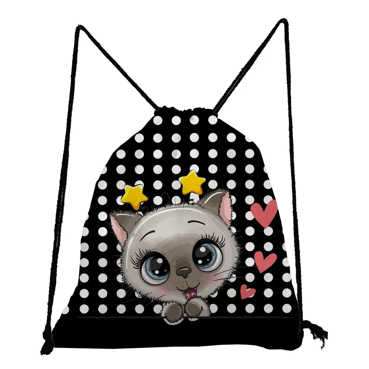proximité wstring sac à dos portable pour femmes, poudres de bug astique, impression 3d, chat, shopping, mode, école, sac à chaussures pour bol, motif personnalisé