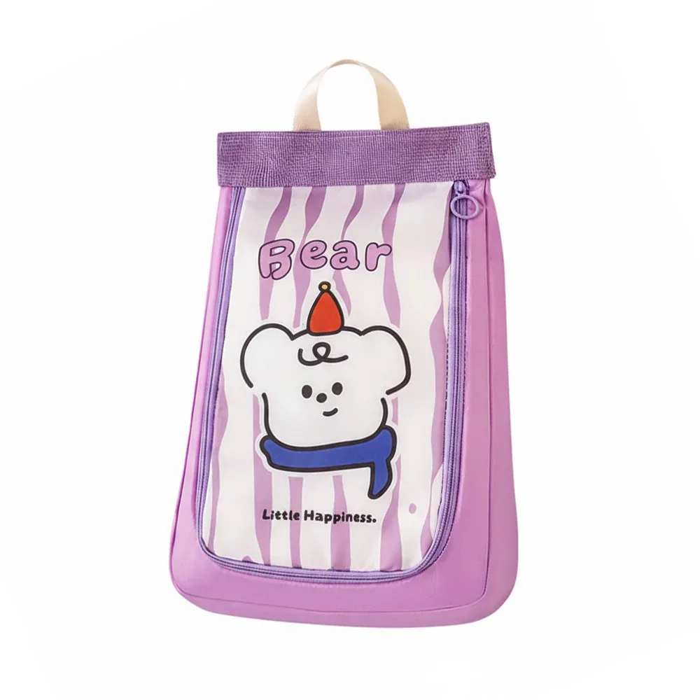 sac à chaussures double couche pratique, sac de rangement de chaussures à main avec animaux de dessin animé, sac à chaussures de voyage épais et séparé, solution de rangement