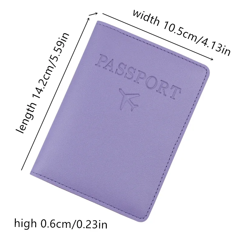 housse de passeport en cuir pu pour femmes et hommes, noir/rouge/rose/violet/bleu/marron/blanc/gris/jaune, étui de passeport pour hommes et femmes