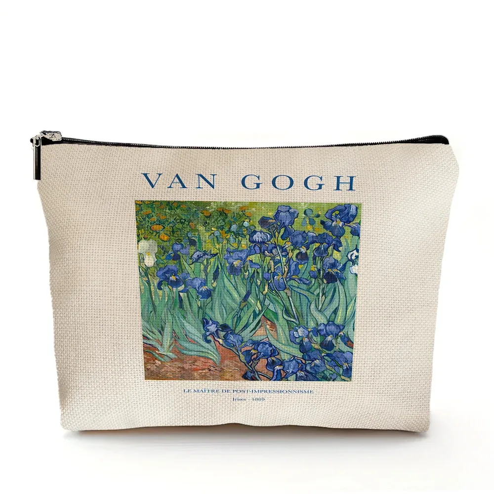 vincent van gogh femmes sac cosmétique nuit étoilée double impression dame sacs de maquillage de mariage fille voyage sac à main organisateur portefeuille