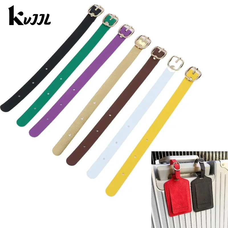 sangles multicolores pour étiquettes de bagages en pu, boucles en alliage, étiquette de bagage étanche, ultra légère, résistante à l'usure, pour voyage d'affaires