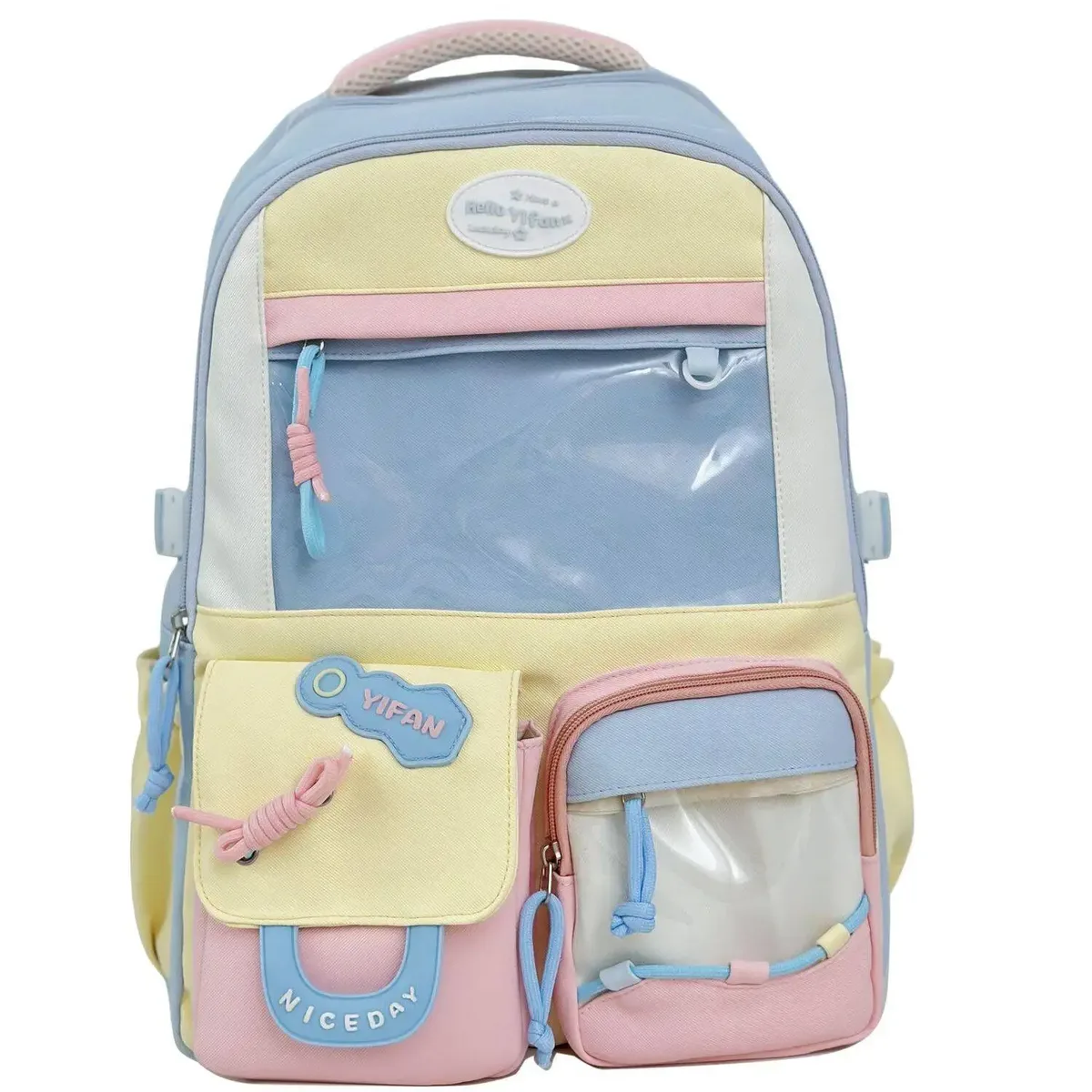 sac à dos mignon pour fille de style dopamine ins, nouveau modèle pour les lycéennes, sac à dos de grande capacité avec blocs de couleurs