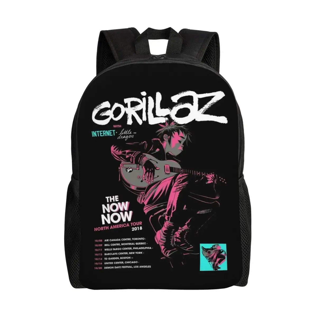 sac à dos de groupe musical gorillaz, sac à livres pour étudiants garçons et filles, sac d'école, sacs à bandoulière pour ordinateur